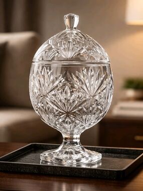 Vintage Cristal d'Arques Durand Luminarc Katya Lead Crystal Candy Dish 9 in.